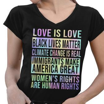 Love Is Love Black Lives Matter Women V-Neck T-Shirt - Monsterry