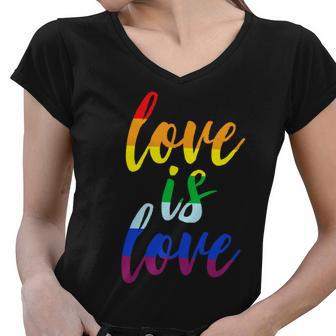 Love Is Love Tshirt Women V-Neck T-Shirt - Monsterry UK