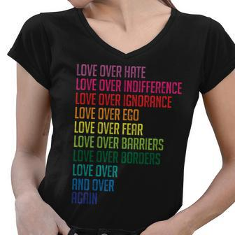 Love Over Everything Women V-Neck T-Shirt - Monsterry AU