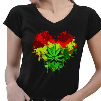 Love Weed Medical Marijuana Tshirt Women V-Neck T-Shirt - Monsterry UK