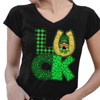 Luck St Patricks Day Lucky Leprechaun Cute Tshirt Women V-Neck T-Shirt - Monsterry DE