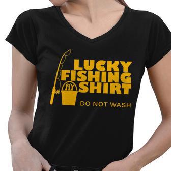 Lucky Fishing Tshirt Women V-Neck T-Shirt - Monsterry UK