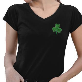 Lucky Shamrock St Patricks Day Graphic Design Printed Casual Daily Basic Women V-Neck T-Shirt - Thegiftio UK