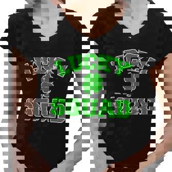 Lucky Squad Irish Clover Women V-Neck T-Shirt - Monsterry