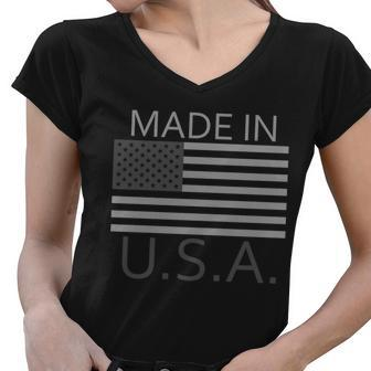 Made In Usa Gray Style Women V-Neck T-Shirt - Monsterry DE