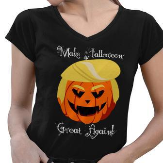 Make Halloween Great Again - Donald Trump T-Shirt Graphic Design Printed Casual Daily Basic Women V-Neck T-Shirt
