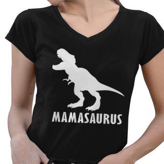 Mama Dinosaur V2 Women V-Neck T-Shirt - Monsterry AU