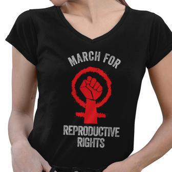 March For Reproductive Rights Gift Women V-Neck T-Shirt - Monsterry DE