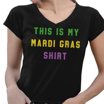Mardi Gras Funny Party Unique New Orleans Gifts Women V-Neck T-Shirt - Thegiftio UK