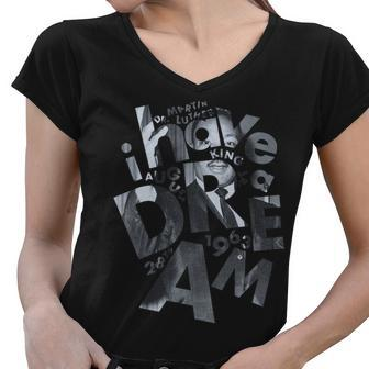Martin Luther King I Have A Dream Portrait Tshirt Women V-Neck T-Shirt - Monsterry DE