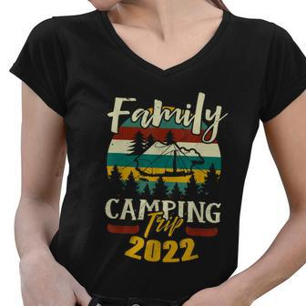 Matching Vacation Matching Family Camping Trip Women V-Neck T-Shirt - Monsterry UK