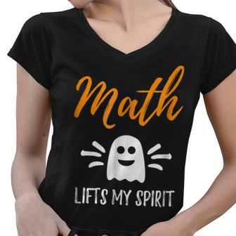 Math Lifts My Spirit School Teacher Halloween Gift Women V-Neck T-Shirt - Thegiftio UK