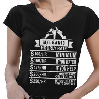 Mechanic Hourly Rate Tshirt Women V-Neck T-Shirt - Monsterry