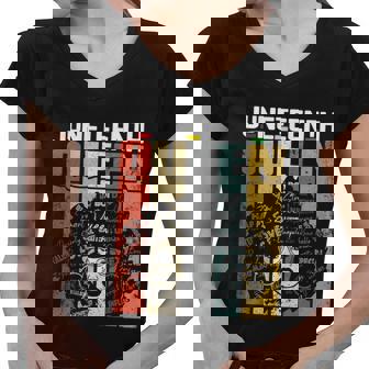 Melanin Black Women Natural Hair Afro Juneteenth Flag Cool Gift Women V-Neck T-Shirt - Thegiftio