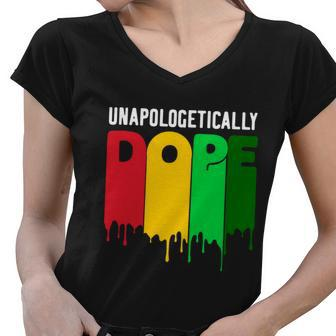 Melanin Unapologetically Dope Black History Month Melanin Women V-Neck T-Shirt - Thegiftio UK
