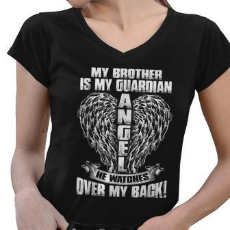 Memorial For Loss Of Brother Brother In Heaven Women V-Neck T-Shirt - Thegiftio UK