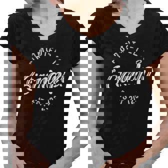 Mens Fathers Day 2022 For New Grandpa Promoted To Grandpa 2023 Mothers Day Women V-Neck T-Shirt - Thegiftio