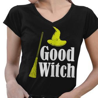 Mens Good Witch Witchcraft Halloween Blackcraft Devil Spiritual Women V-Neck T-Shirt - Seseable