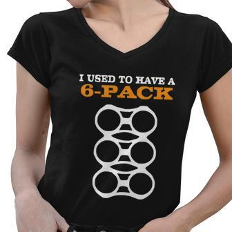 Mens I Used To Have A 6Pack Funny Beer Gut Women V-Neck T-Shirt - Monsterry UK