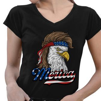 Merica Cute Gift Patriotic Usa Eagle Of Freedom Cute Gift 4Th Of July Gift Women V-Neck T-Shirt - Monsterry UK