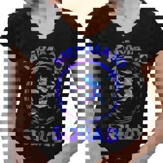 Mermaid Birthday Squad Family Matching Party Women V-Neck T-Shirt - Thegiftio