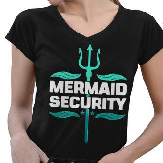 Mermaid Security Trident Tshirt Women V-Neck T-Shirt - Monsterry AU