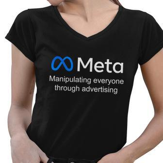 Meta Manipulating Everyone Through Advertising Women V-Neck T-Shirt - Monsterry DE