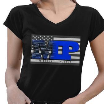 Military Police Mp Flag Women V-Neck T-Shirt - Monsterry