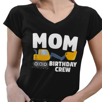 Mom Birthday Crew Construction Birthday Party Theme Gift Graphic Design Printed Casual Daily Basic Women V-Neck T-Shirt - Thegiftio UK