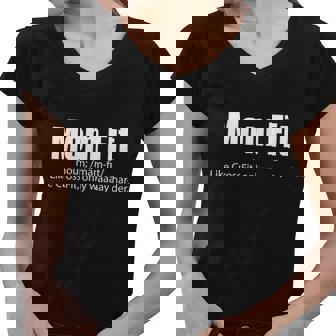 Mom Fit Like Crossfit But Waaaay Harder Graphic Design Printed Casual Daily Basic Women V-Neck T-Shirt - Thegiftio
