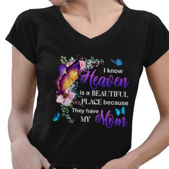 Mom In Heaven Memory Women V-Neck T-Shirt - Monsterry UK