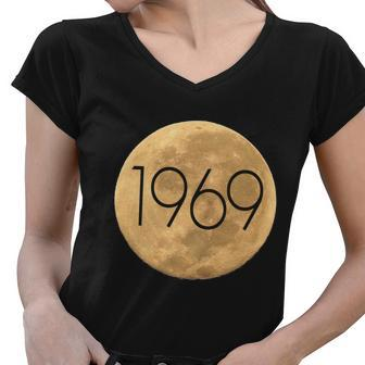 Moon Landing 1969 Apollo Women V-Neck T-Shirt - Monsterry