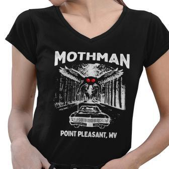 Mothman Point Pleasant Wv Tshirt Women V-Neck T-Shirt - Monsterry UK