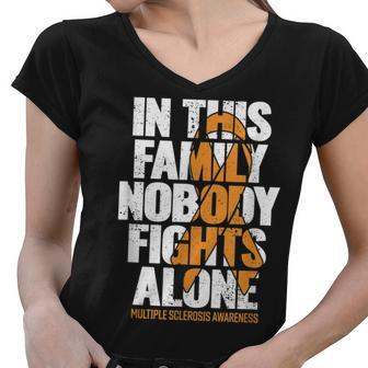 Multiple Sclerosis Support Ms Multiple Sclerosis Awareness Women V-Neck T-Shirt - Thegiftio UK