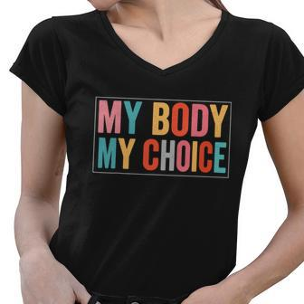 My Body Choice Uterus Business Women V2 Women V-Neck T-Shirt - Monsterry DE