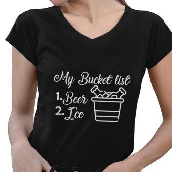 My Bucket List Beer Ice Tshirt Women V-Neck T-Shirt - Monsterry AU