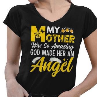 My Mother Was So Amazing God Made Her An Angel Mothers Day Women V-Neck T-Shirt - Thegiftio UK
