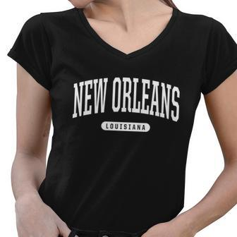 New Orleans Gift College University Style La Us Graphic Design Printed Casual Daily Basic Women V-Neck T-Shirt - Thegiftio UK