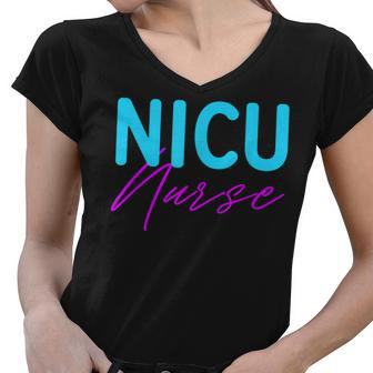 Newborn Intensive Care Unit Nurse Nicu Nurse Women V-Neck T-Shirt - Seseable
