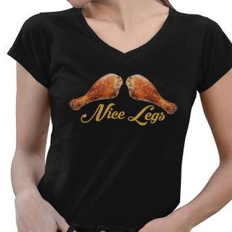 Nice Legs Funny Thanksgiving Turkey Women V-Neck T-Shirt - Monsterry DE
