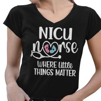 Nicu Nurse Neonatal Intensive Care Unit Nursing Women V-Neck T-Shirt - Seseable