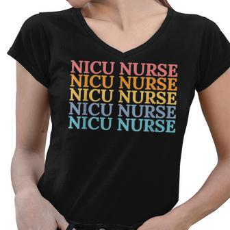 Nicu Nurse Neonatal Labor Intensive Care Unit Nurse V2 Women V-Neck T-Shirt - Seseable