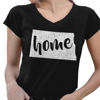 North Dakota Home State Women V-Neck T-Shirt - Monsterry CA