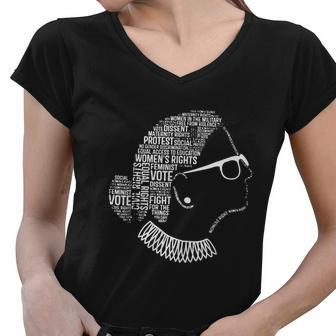 Notorious Rbg Shirt Ruth Bader Ginsburg Quotes Feminist Gift Women V-Neck T-Shirt - Monsterry