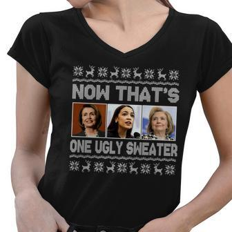 Now Thats One Ugly Christmas Sweater Tshirt Women V-Neck T-Shirt - Monsterry UK