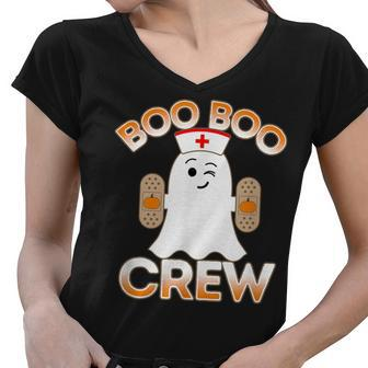 Nurse Halloween Shirt For Hospital School Nurse Boo Boo Crew Women V-Neck T-Shirt - Thegiftio UK