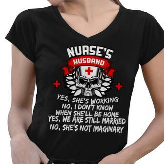 Nurses Husband Tshirt Women V-Neck T-Shirt - Monsterry UK