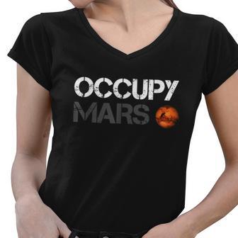 Occupy Mars Tshirt Women V-Neck T-Shirt - Monsterry AU