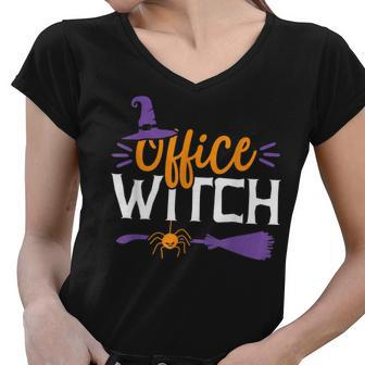Office Witch School Secretary Teacher Halloween Appreciation Women V-Neck T-Shirt - Thegiftio UK