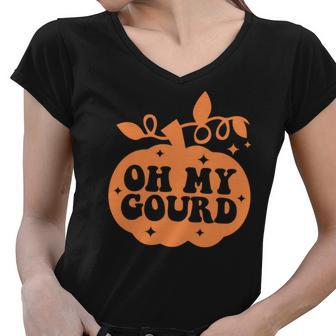 Oh My Gourd Pumpkin Fall V3 Women V-Neck T-Shirt - Seseable